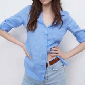 Zara basic linen shirt